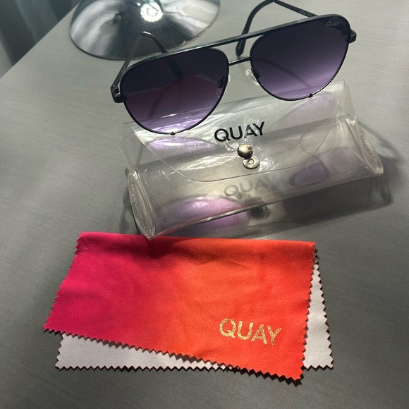 Quay Australia High Key Sunglasses - Black and Purple - Picture 7 of 7